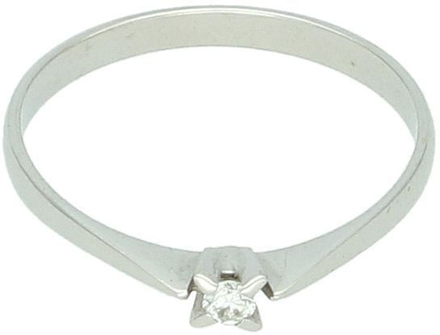 Złoty pierścionek z diamentem „Biały Klasyk”  Białe złoto 585  Rozmiar 11.jpg